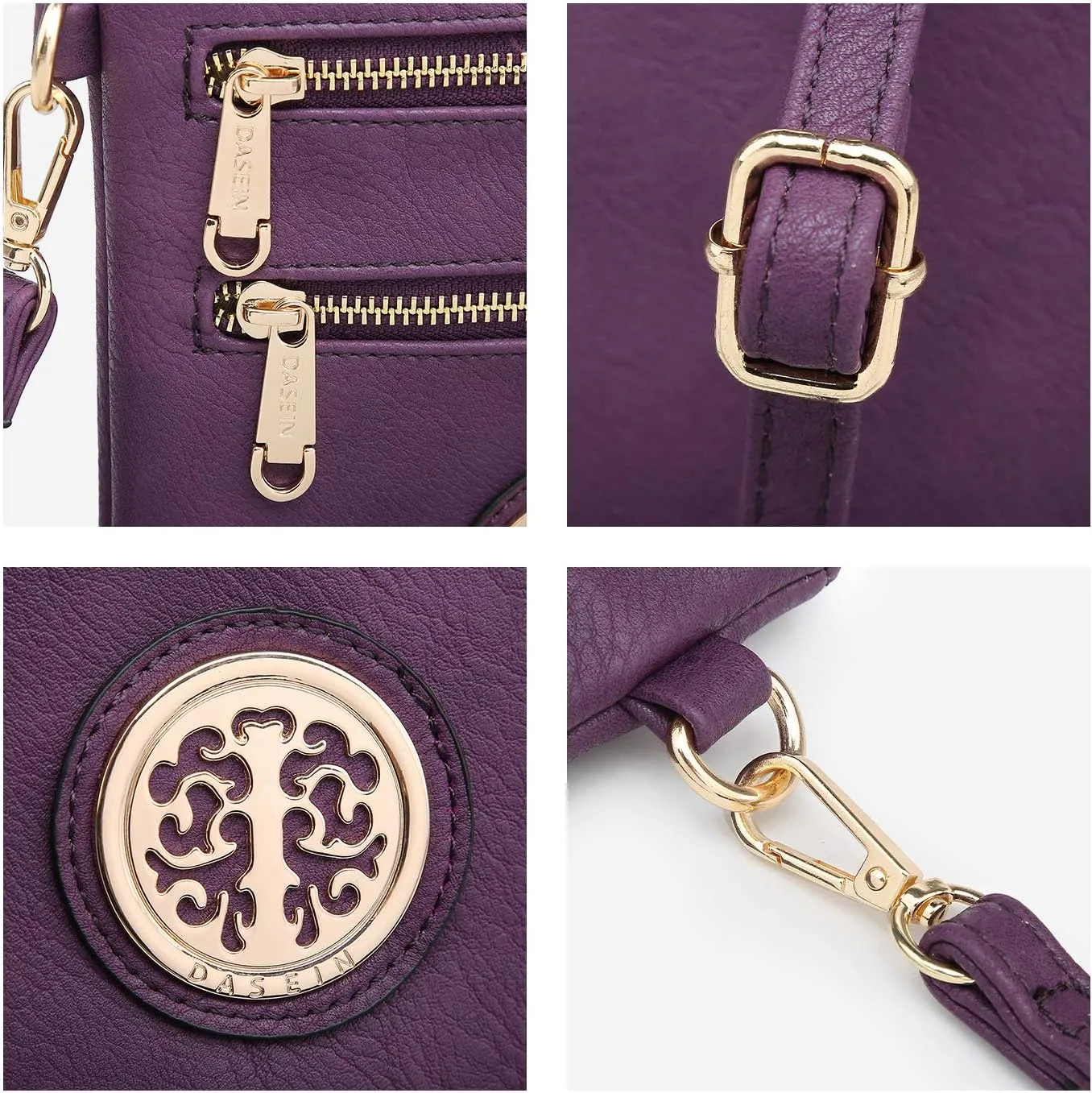 Dasein Women Small Crossbody Bag Lightweight Shoulder Purses Multi Zipper Pockets Phone Purse Handbag