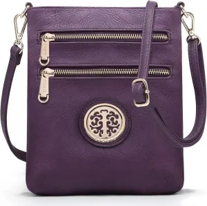 Dasein Women Small Crossbody Bag Lightweight Shoulder Purses Multi Zipper Pockets Phone Purse Handbag