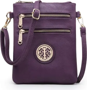 Dasein Women Small Crossbody Bag Lightweight Shoulder Purses Multi Zipper Pockets Phone Purse Handbag