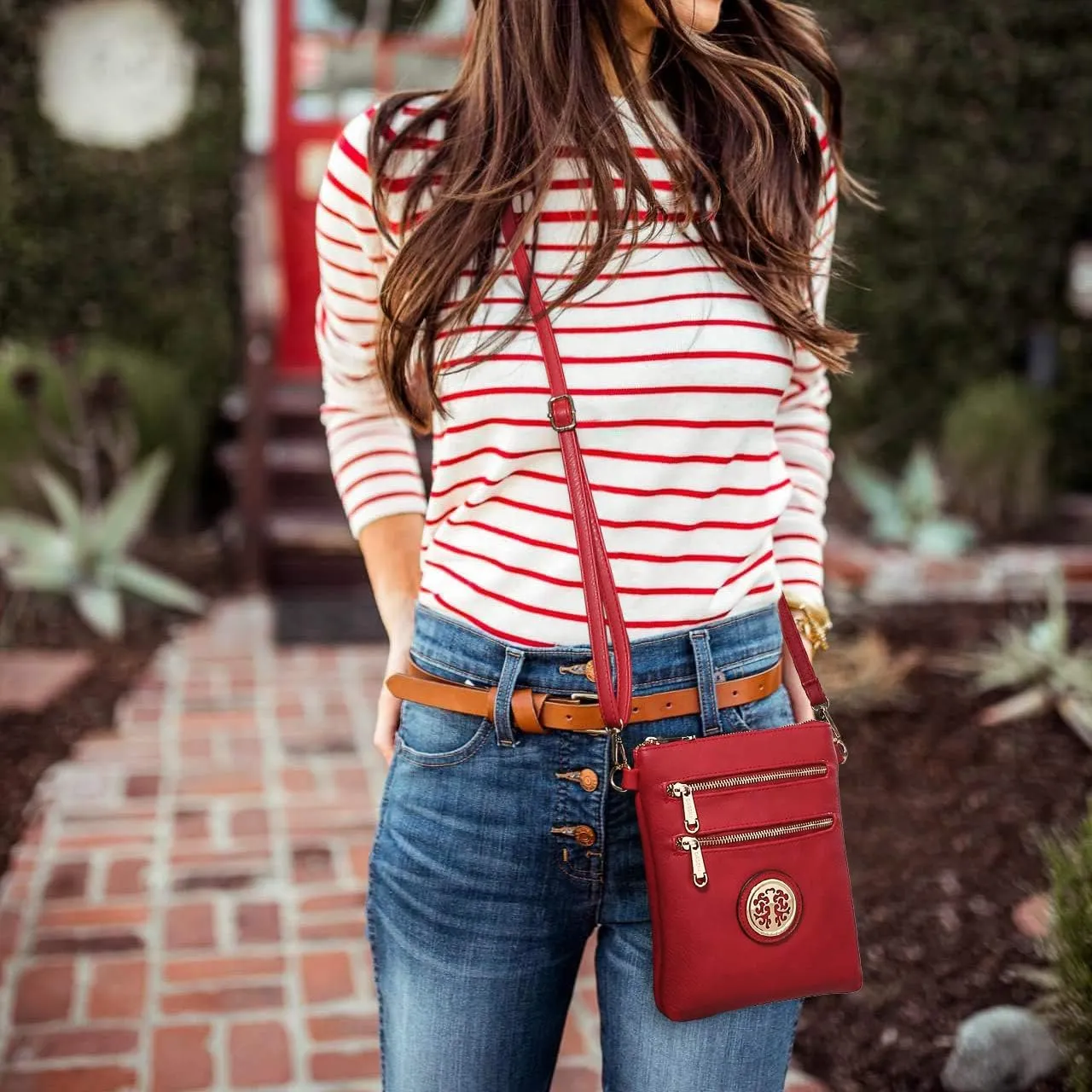 Dasein Women Small Crossbody Bag Lightweight Shoulder Purses Multi Zipper Pockets Phone Purse Handbag