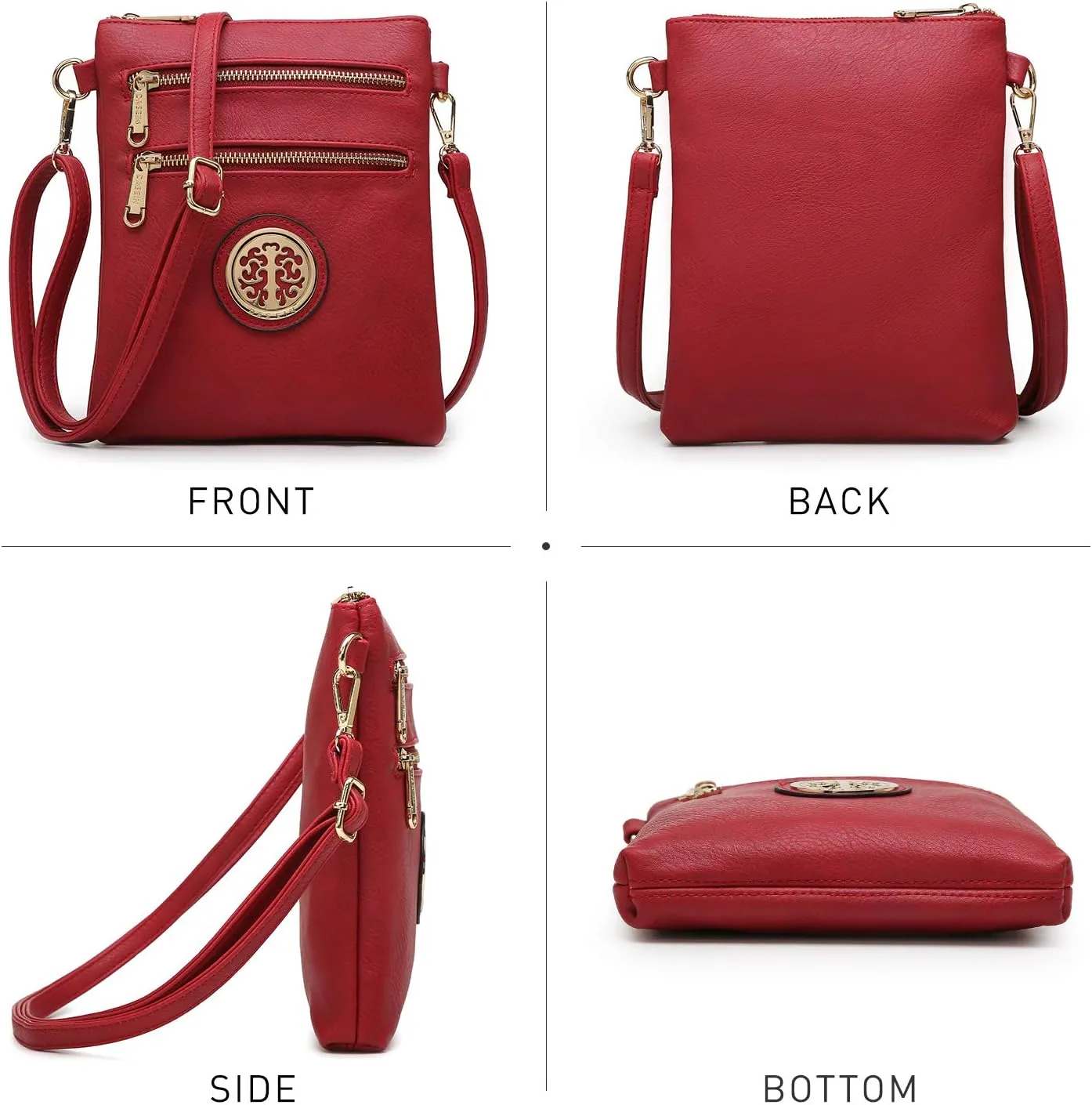 Dasein Women Small Crossbody Bag Lightweight Shoulder Purses Multi Zipper Pockets Phone Purse Handbag
