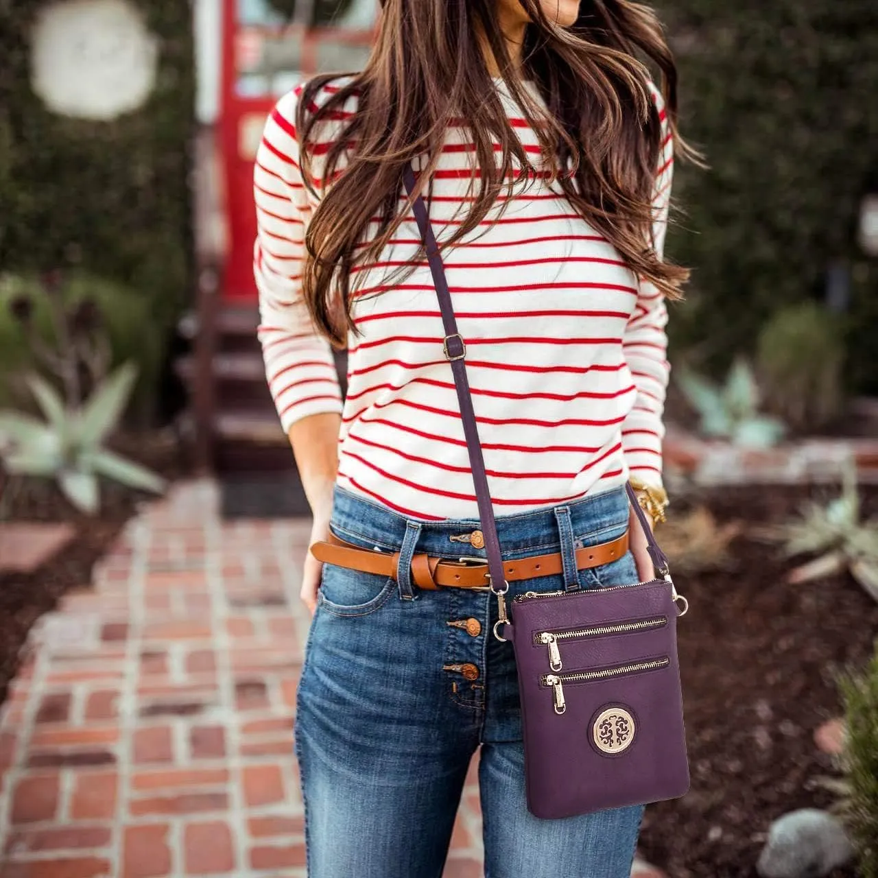 Dasein Women Small Crossbody Bag Lightweight Shoulder Purses Multi Zipper Pockets Phone Purse Handbag