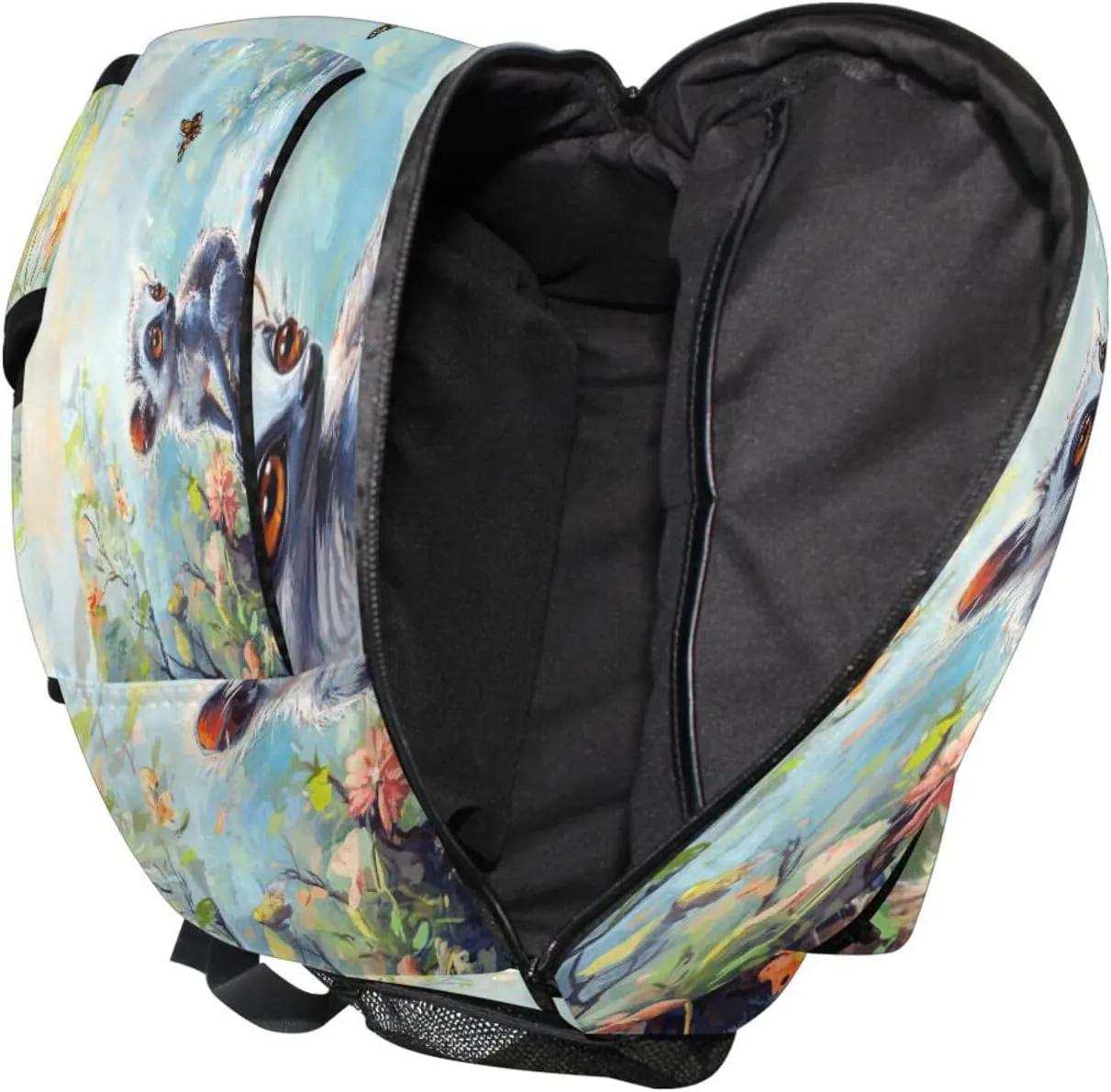 Day Backpack for Teens Boys Girls Waterproof Stylish Travel Bags with Chest Strap for College Work Cartoon Lemur A River