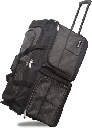 Dejuno 28-Inch Rolling Duffle Bag, Charcoal, Large
