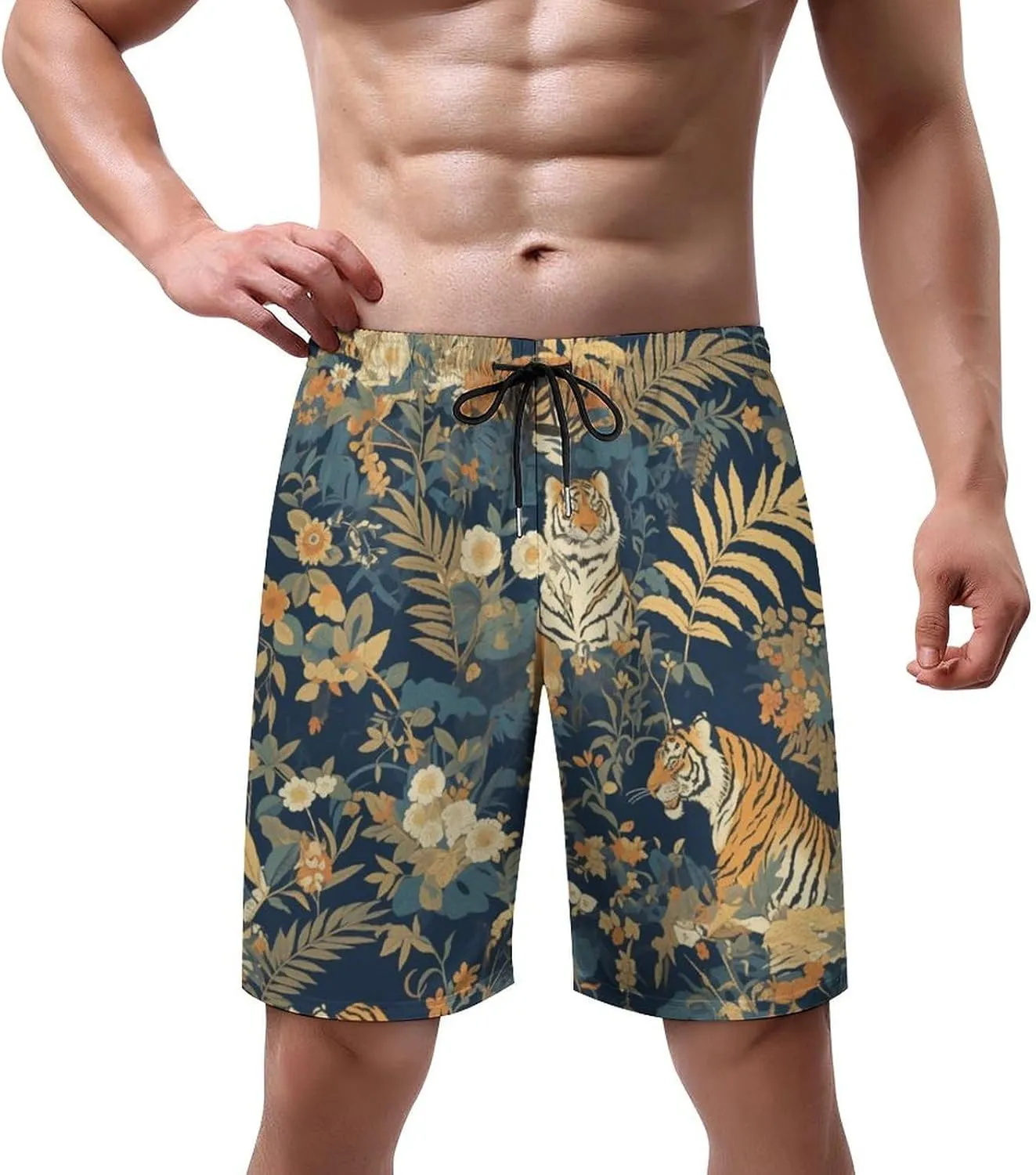 Delerain Men's Swim Trunks Quick Dry Swim Shorts with Mesh Lining Mens Bathing Suit