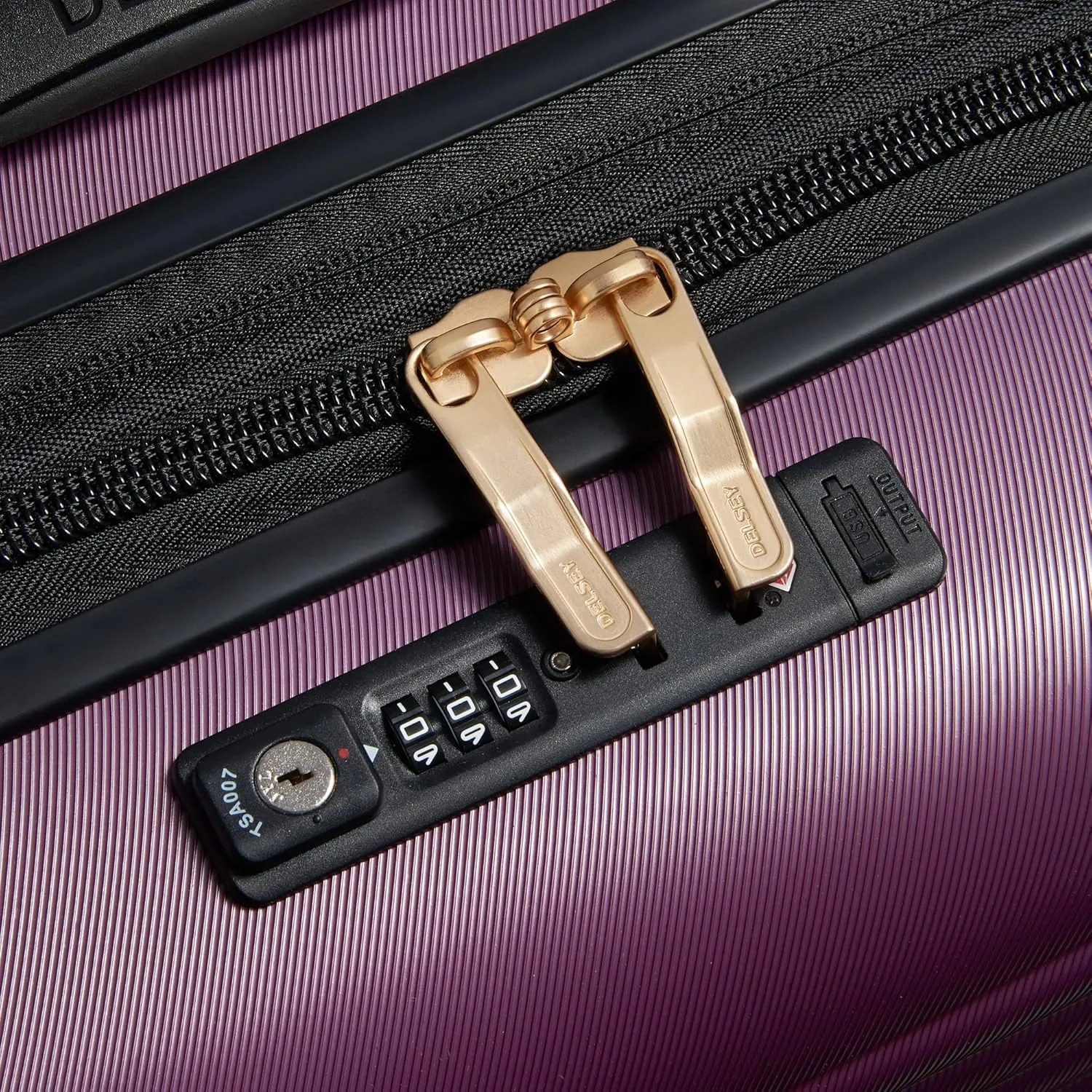DELSEY PARIS Cruise 3.0 Hardside Expandable Luggage with Spinner Wheels, Plum, Carry on 21 Inch