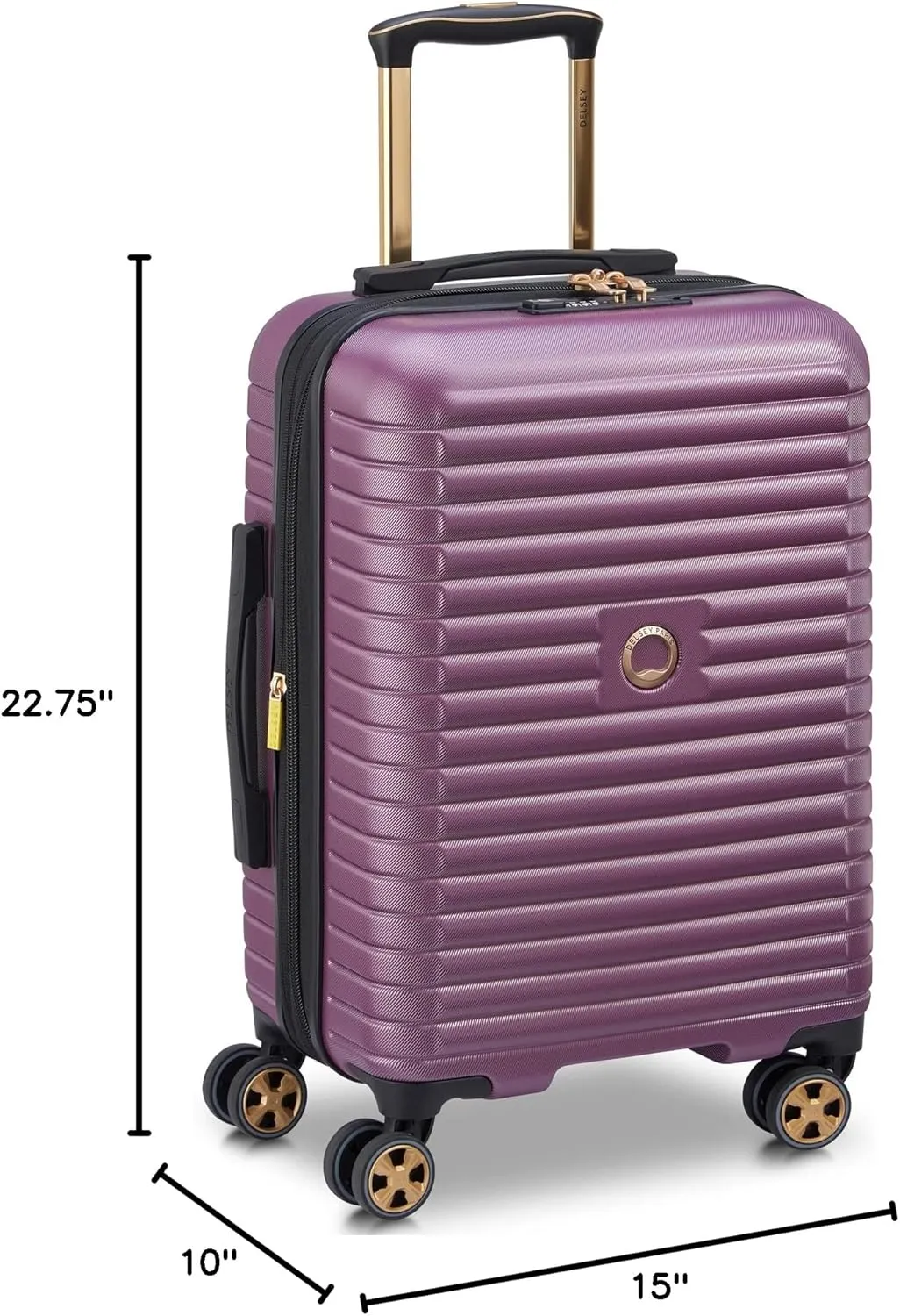 DELSEY PARIS Cruise 3.0 Hardside Expandable Luggage with Spinner Wheels, Plum, Carry on 21 Inch