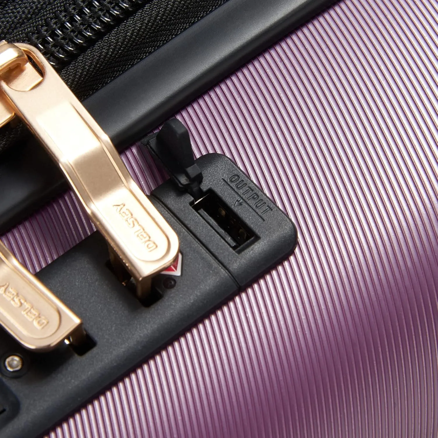 DELSEY PARIS Cruise 3.0 Hardside Expandable Luggage with Spinner Wheels, Plum, Carry on 21 Inch