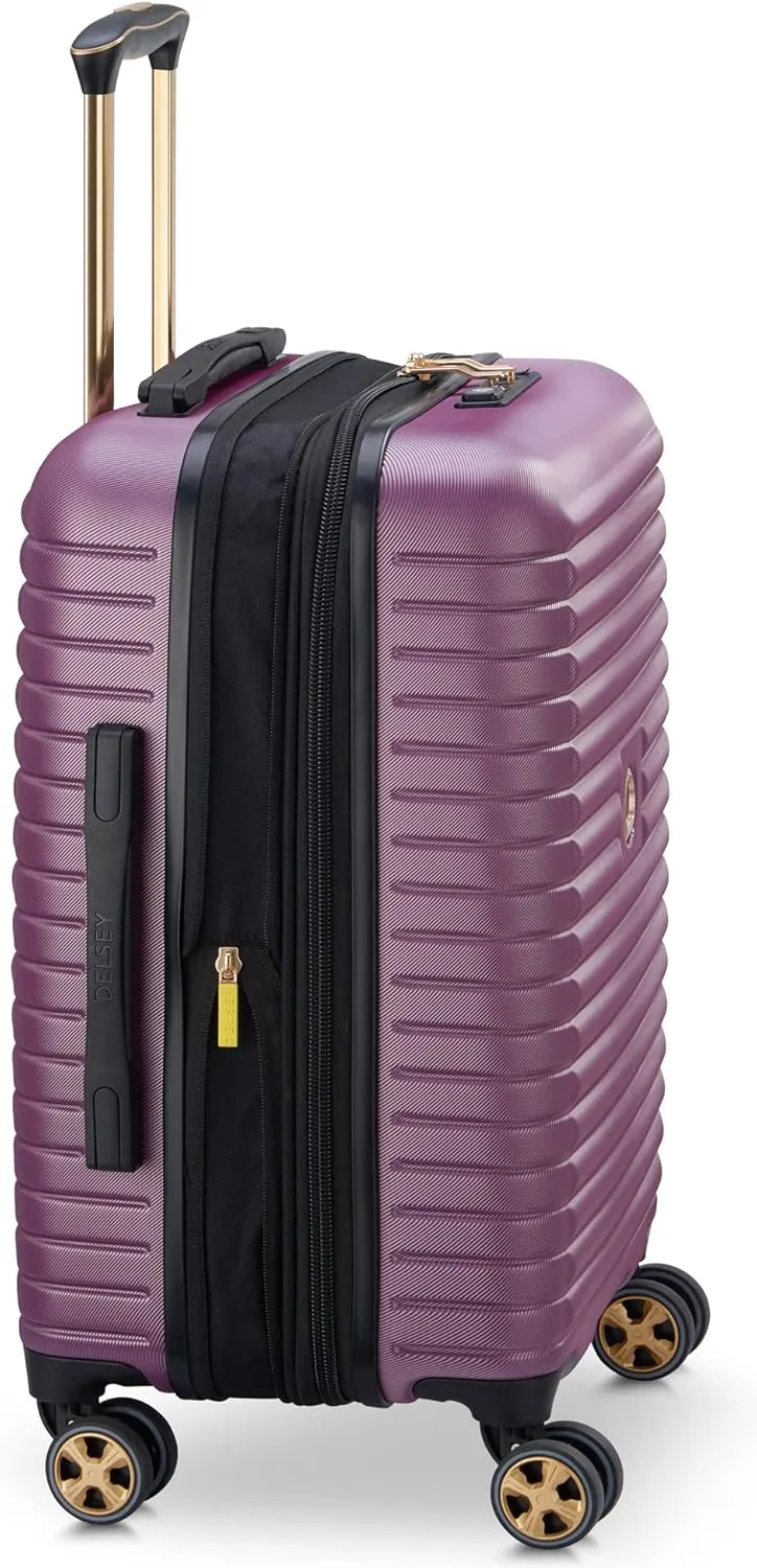 DELSEY PARIS Cruise 3.0 Hardside Expandable Luggage with Spinner Wheels, Plum, Carry on 21 Inch