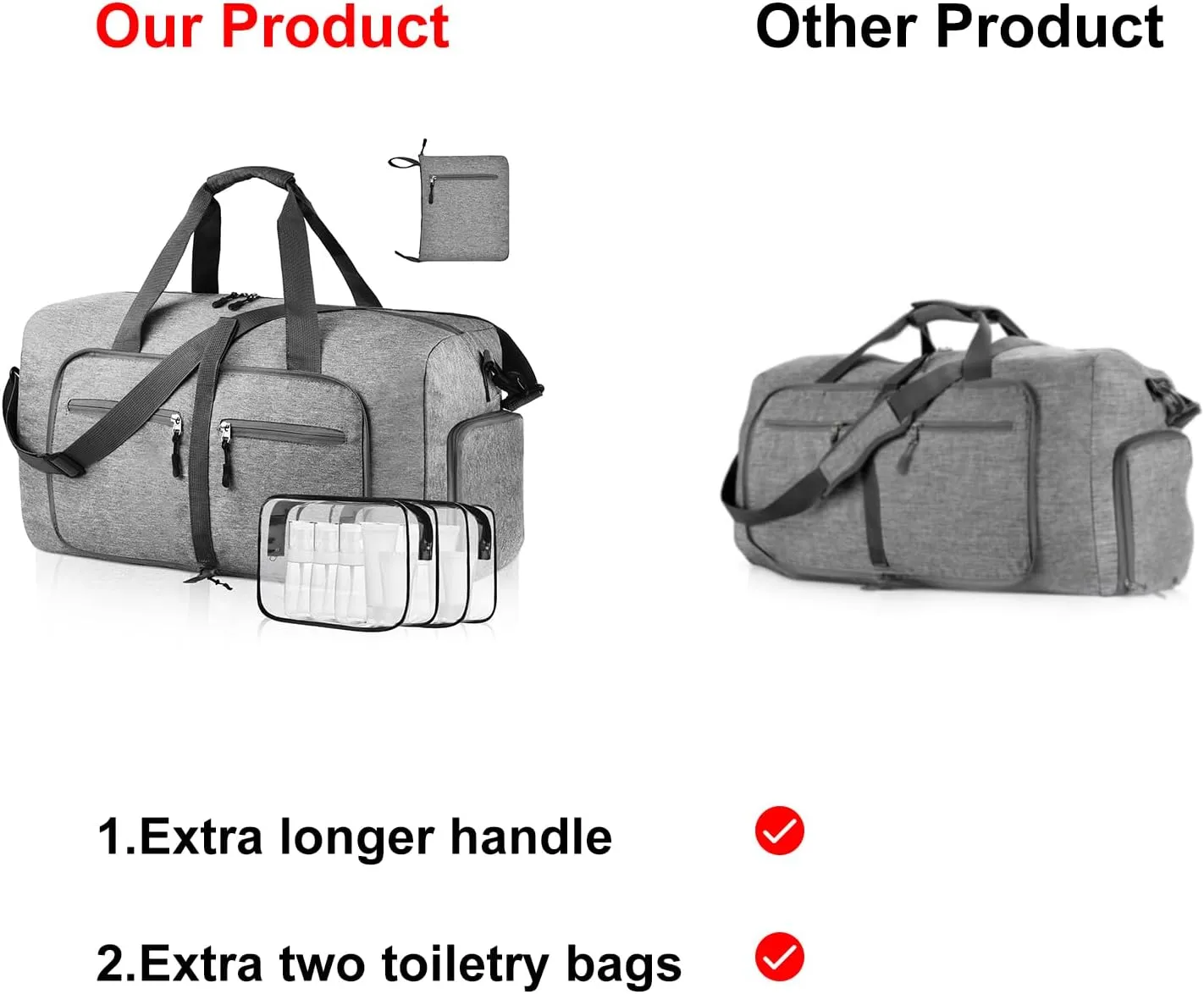 Dimayar 85L Travel Duffle Bag - Foldable Duffel Bag with Shoes Compartment - Overnight Bags Waterproof & Tear Resistant(Green)
