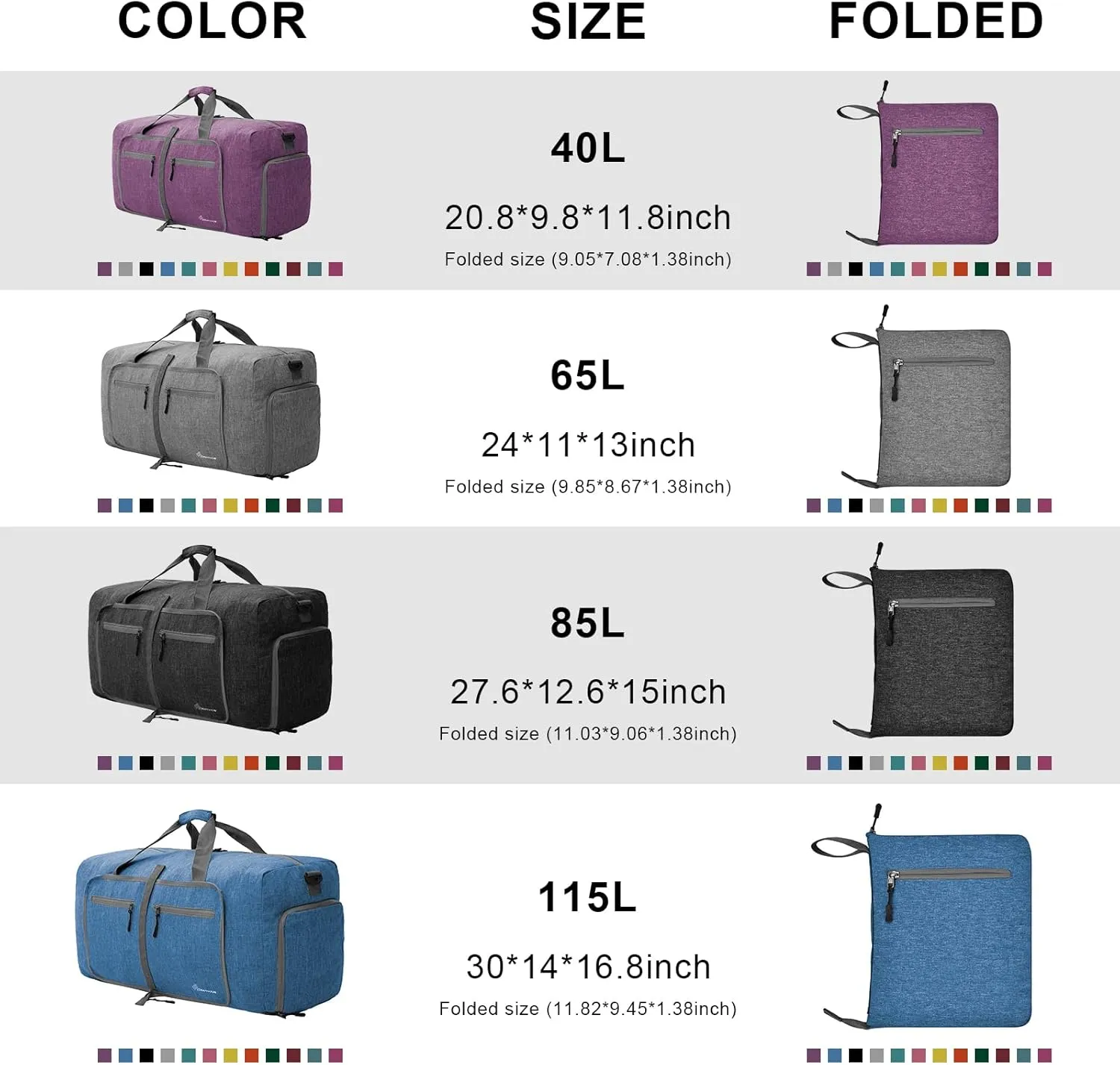 Dimayar 85L Travel Duffle Bag for Men Women - Foldable Duffel Bag with Shoes Compartment - Overnight Bags Waterproof & Tear Resistant(Blue)