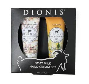Dionis Goat Milk Hand Cream Set, Southern Magnolia and Honeysuckle Coconut, 1 oz, 2-Pack