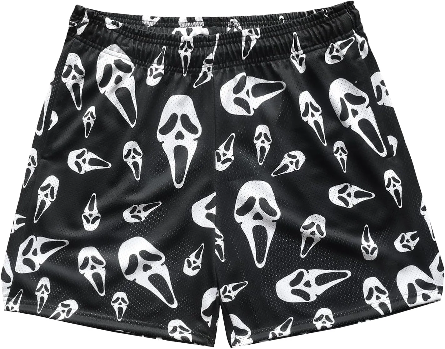 DIOTSR Mens Graphic Print Shorts Cool Mesh Basketball Shorts Casual Flat Front Shorts Summer Drawstring