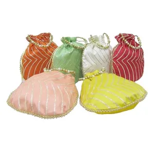 DMS RETAIL Potli Bags For Wedding Return Gifts For Women In Bulk, Ladies Return Gifts For Pooja Birthday Kitty Party Shagun Mehndi Sangeet Pack Of (Pack of 2)