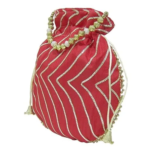 DMS RETAIL Potli Bags For Wedding Return Gifts For Women In Bulk, Ladies Return Gifts For Pooja Birthday Kitty Party Shagun Mehndi Sangeet Pack Of (Pack Of 3)