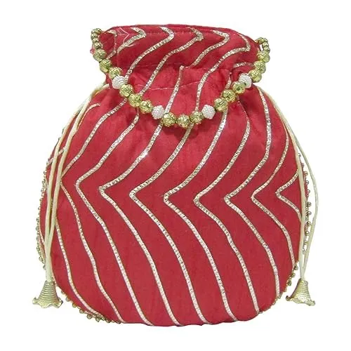 DMS RETAIL Potli Bags For Wedding Return Gifts For Women In Bulk, Ladies Return Gifts For Pooja Birthday Kitty Party Shagun Mehndi Sangeet Pack Of (Pack Of 3)