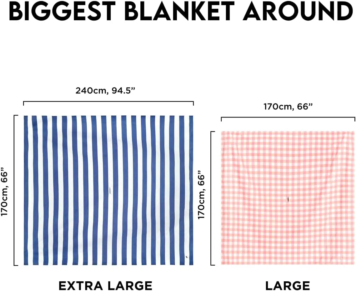 Dock & Bay Picnic Blanket - Quick Dry & Water Resistant - 100% Recycled Materials - Extra Large (94x66) - Whitsunday Blue