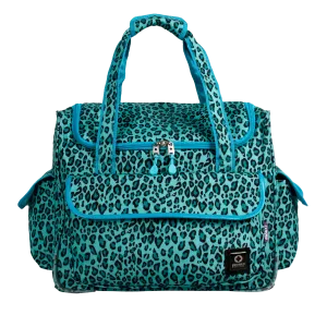 Donna Rolling Duffle Bag in Mint Leopard