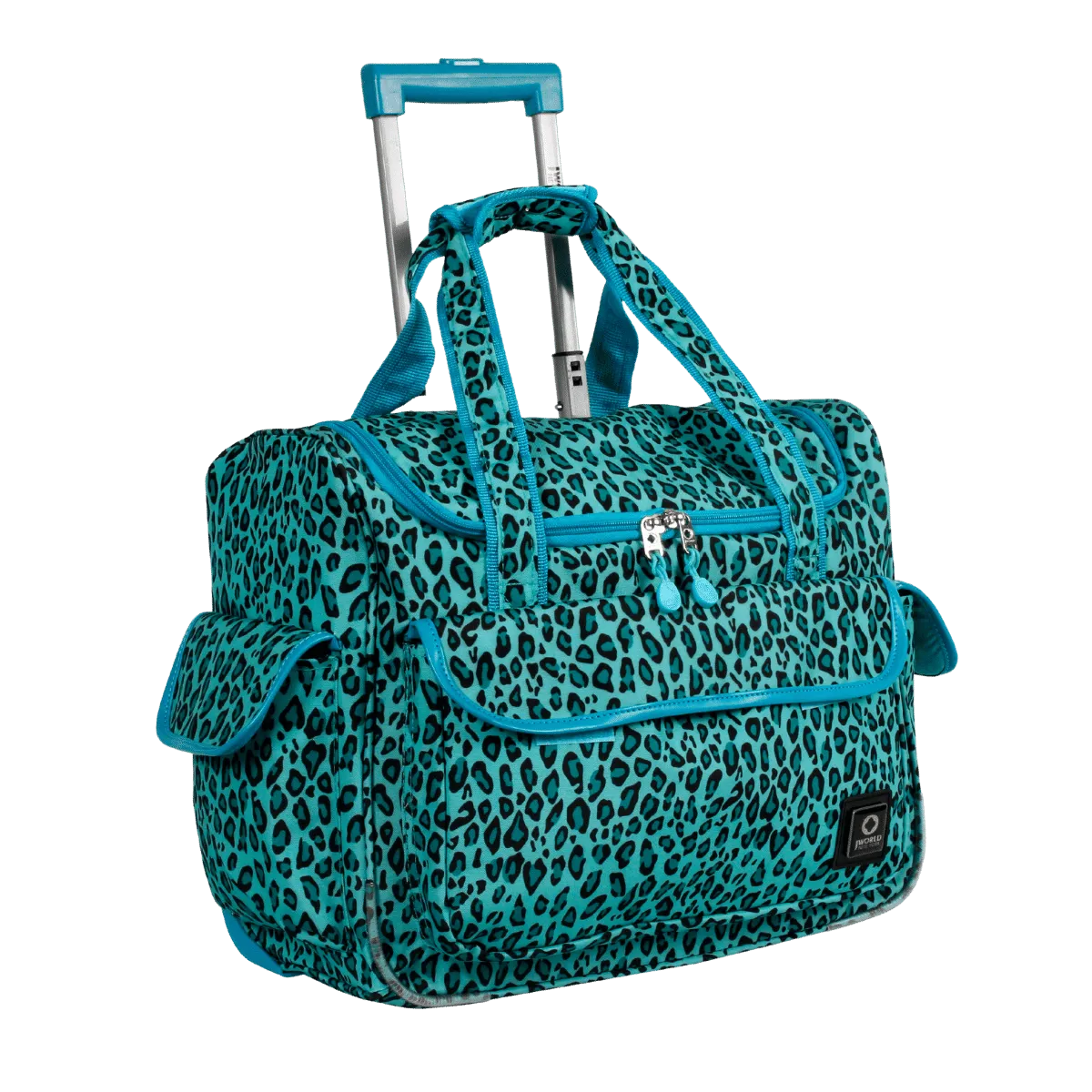 Donna Rolling Duffle Bag in Mint Leopard