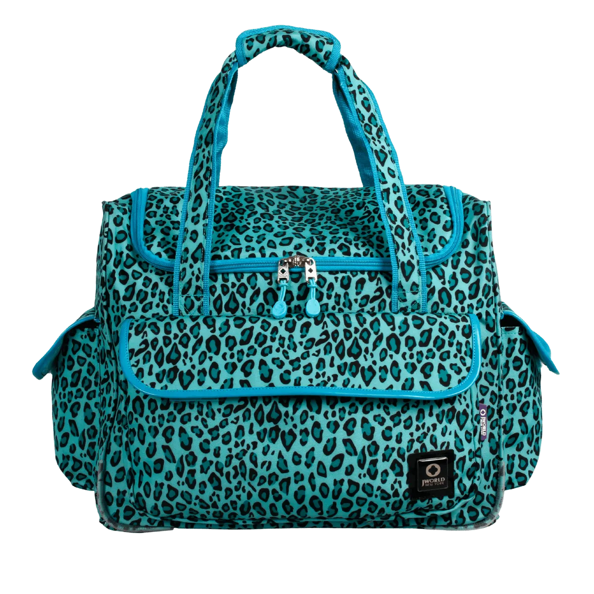 Donna Rolling Duffle Bag in Mint Leopard