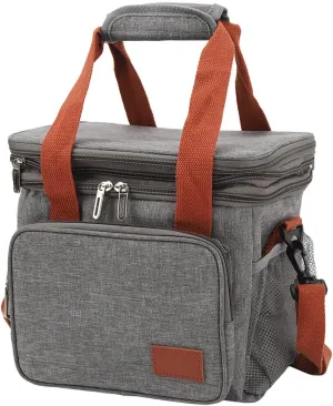 Double Layer Insulated Lunch Carry Bag, Large Capacity, Leak Proof, Portable, with Shoulder Belt, Oxford Cloth, Aluminum Foil, for Picnic Travel