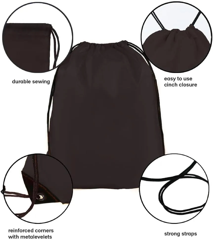 Drawstring Backpack Bulk 20 Pcs Draw String Backpack Bags DIY Gym Sports Traveling Yoga Cinch Bag Sackpack Drawstring (Black)