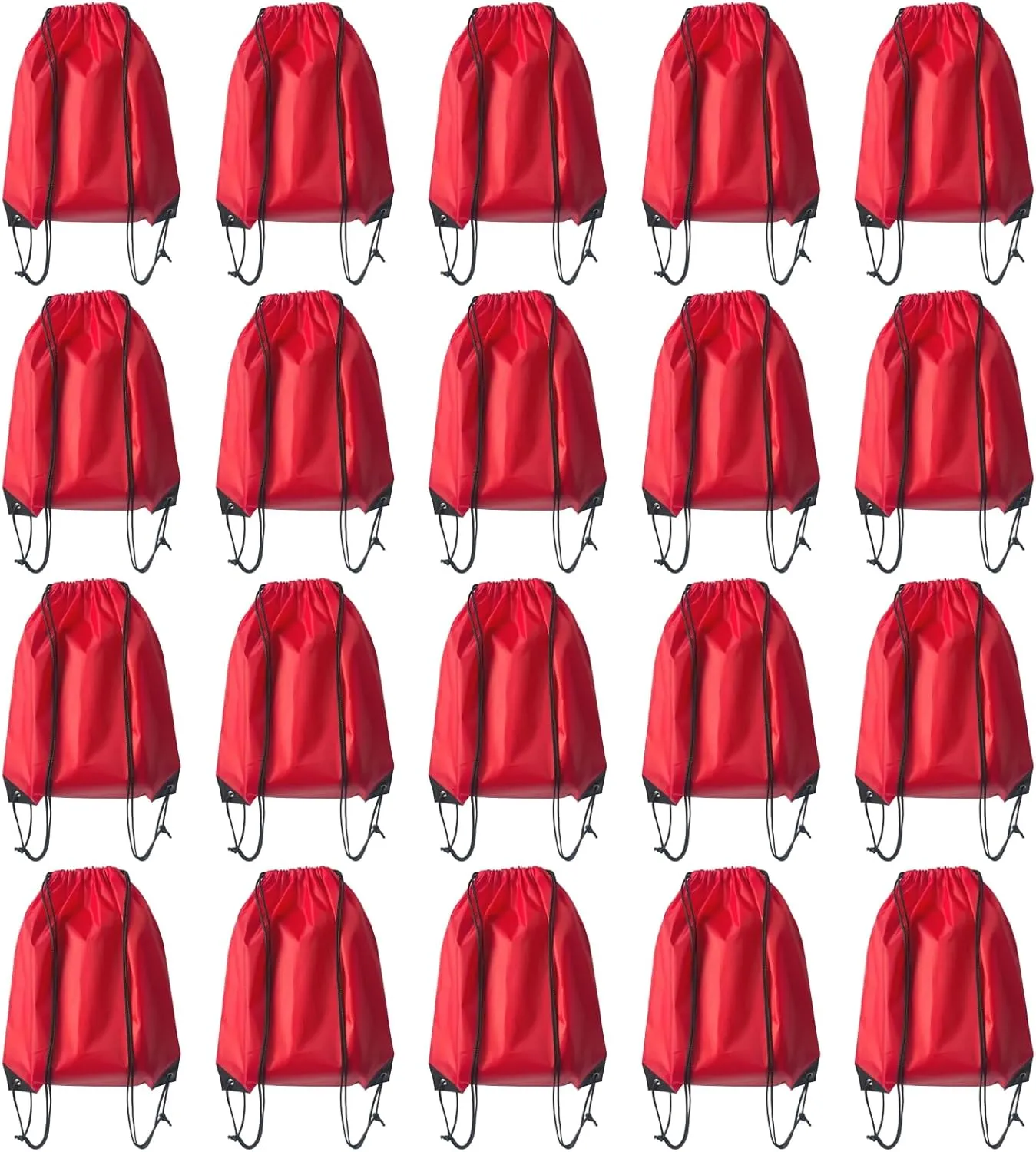 Drawstring Backpack Bulk 20 Pcs Draw String Backpack Bags DIY Gym Sports Traveling Yoga Cinch Bag Sackpack Drawstring (Red)