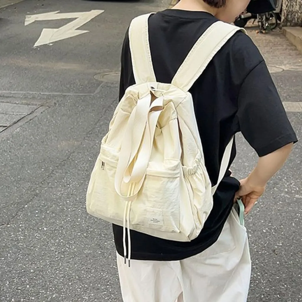 Drawstring Backpack Leisure Handbag Large Capacity Backpack Casual Daypacks Student School Bag Travel Bag for Teens