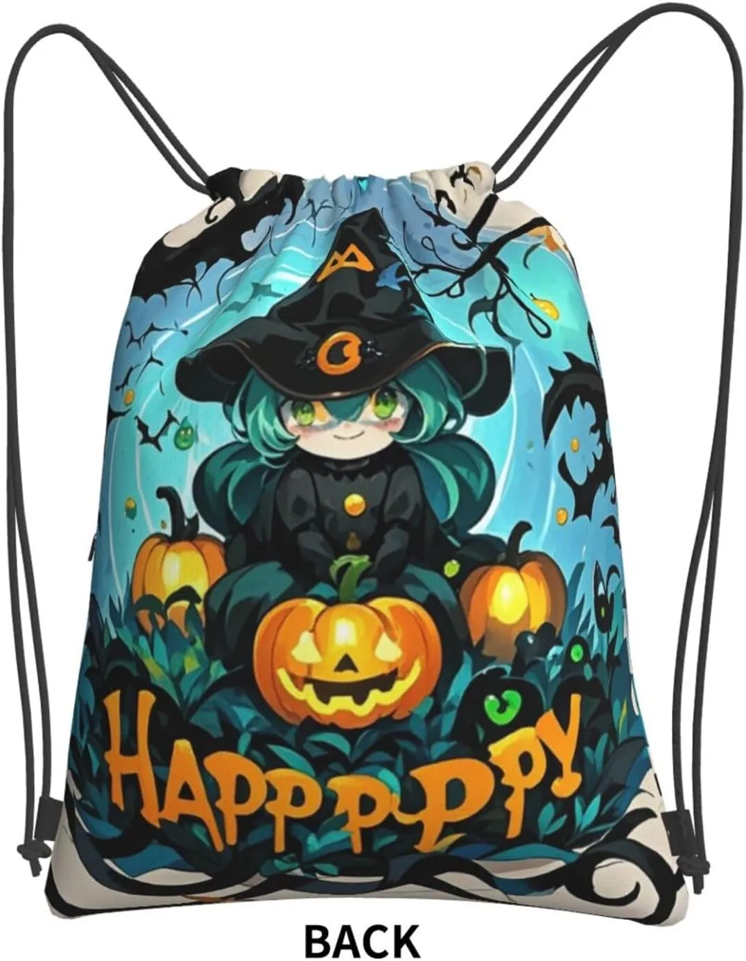 Drawstring Backpack Sports Gym Bags Gothic Happy Halloween Drawstring Bags for Men Women Beach Bag String Bag