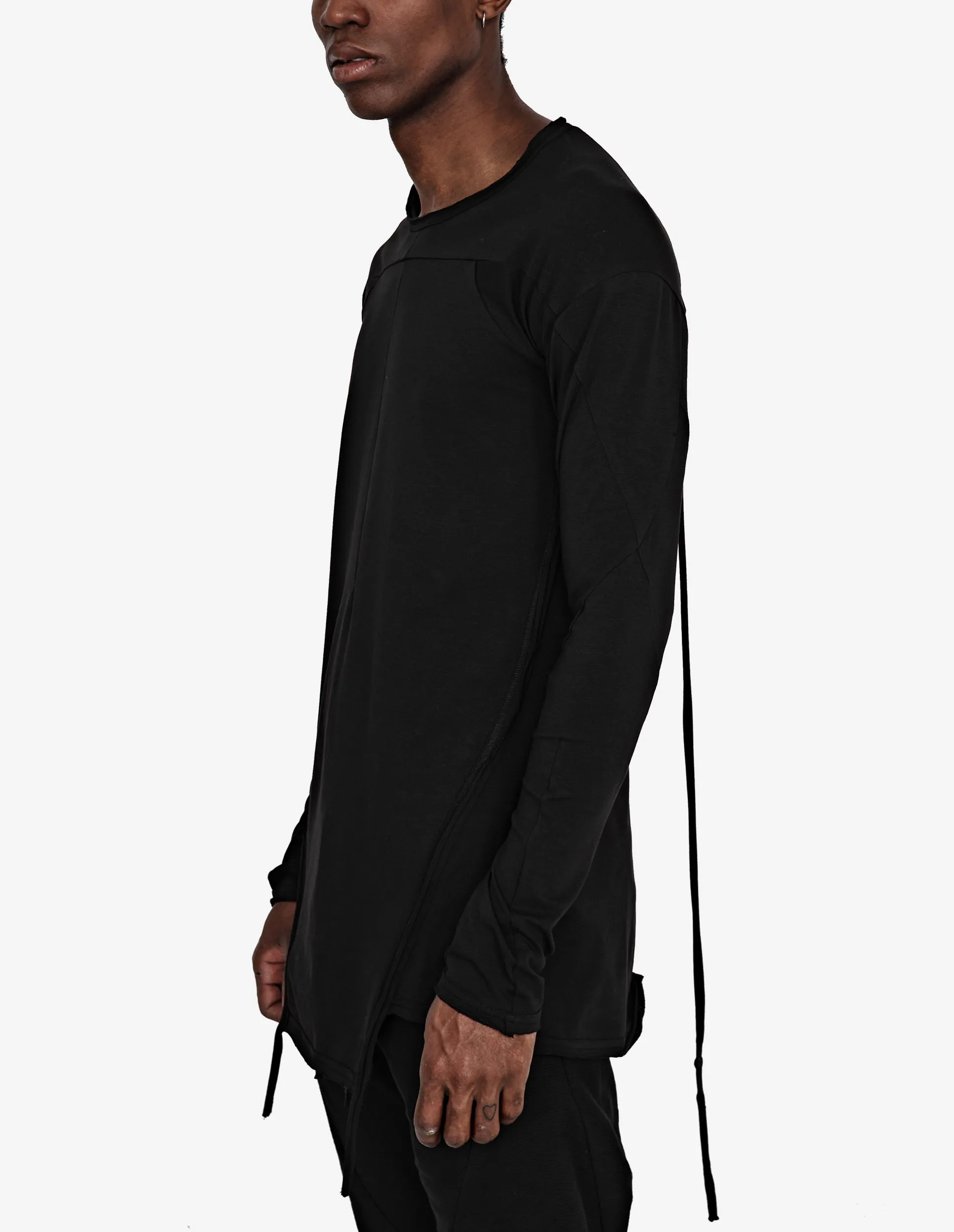 Drawstring-Panel Longsleeve