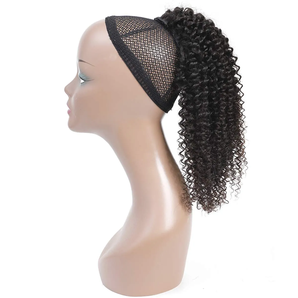 Drawstring Ponytail Human Hair Bun For Women 10A Brazilian Virgin Human Hair Afro Kinky Curly Clip In Ponytail Extension Human Hair Pieces 120g Natural Color (12 Inch, Kinky Curly)