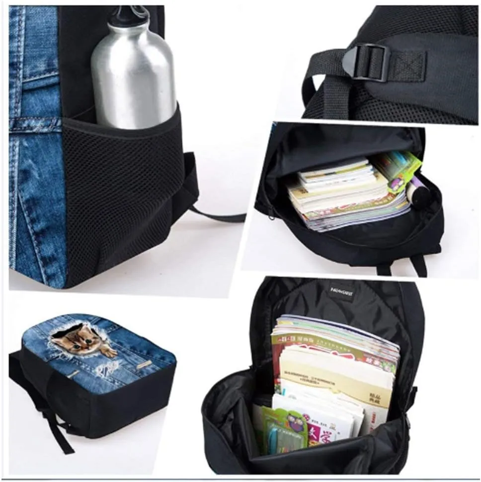 Dreaweet Cute Beagle Kid Backpack 3D Animal Panda Book Bag for School Travel Shoulder Bag Casual Daily Satchel