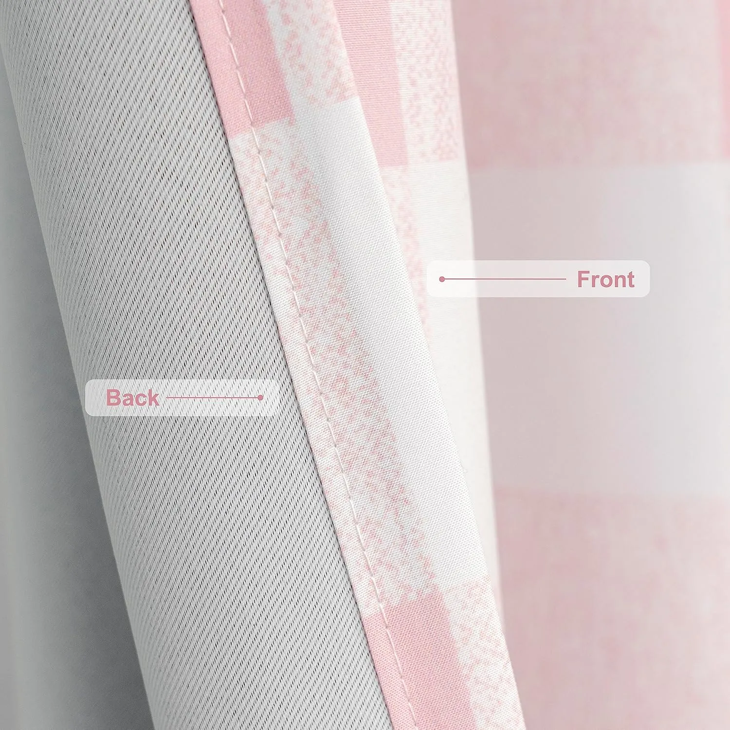 DriftAway Buffalo Plaid Check Curtains Blackout Room Darkening Thermal Insulated Pink and White Buffalo Checkered Window Drapes for Farmhouse Bedroom Living Room Grommet Curtain 2 Panels 84 Inch Long