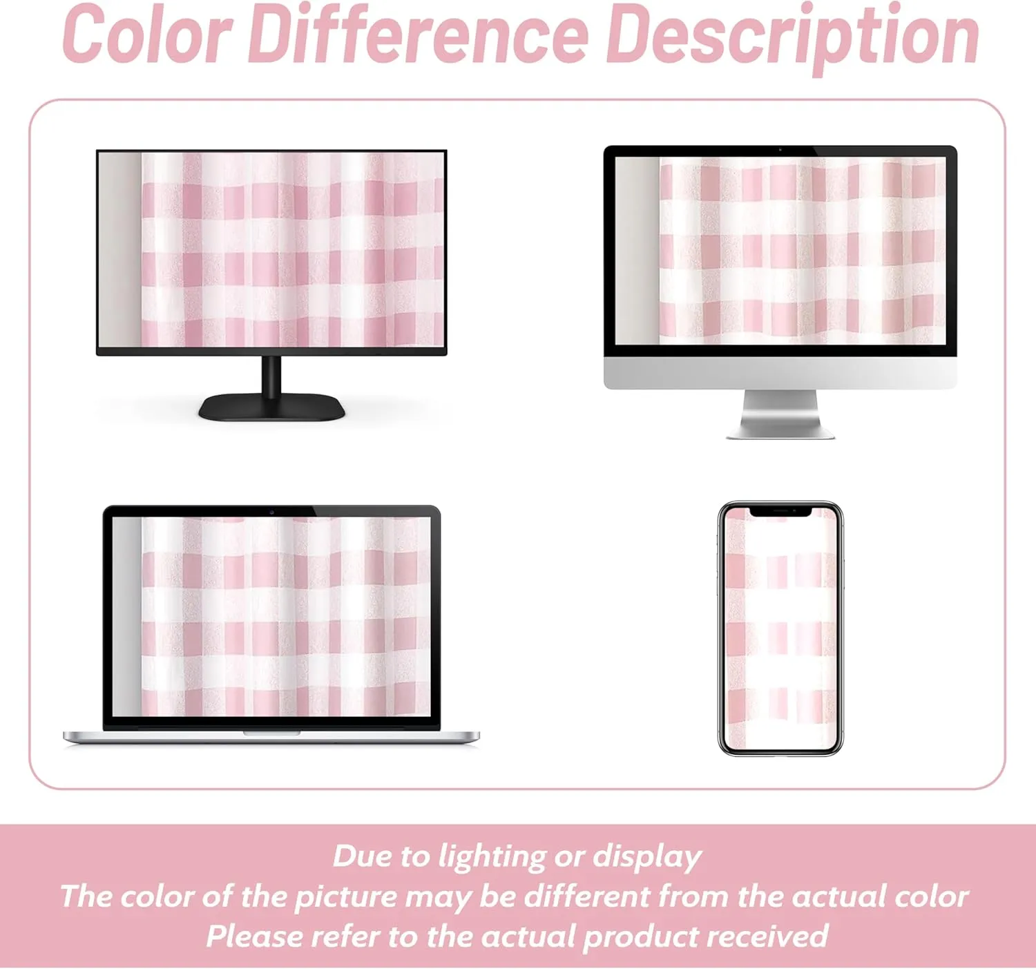 DriftAway Buffalo Plaid Check Curtains Blackout Room Darkening Thermal Insulated Pink and White Buffalo Checkered Window Drapes for Farmhouse Bedroom Living Room Grommet Curtain 2 Panels 84 Inch Long