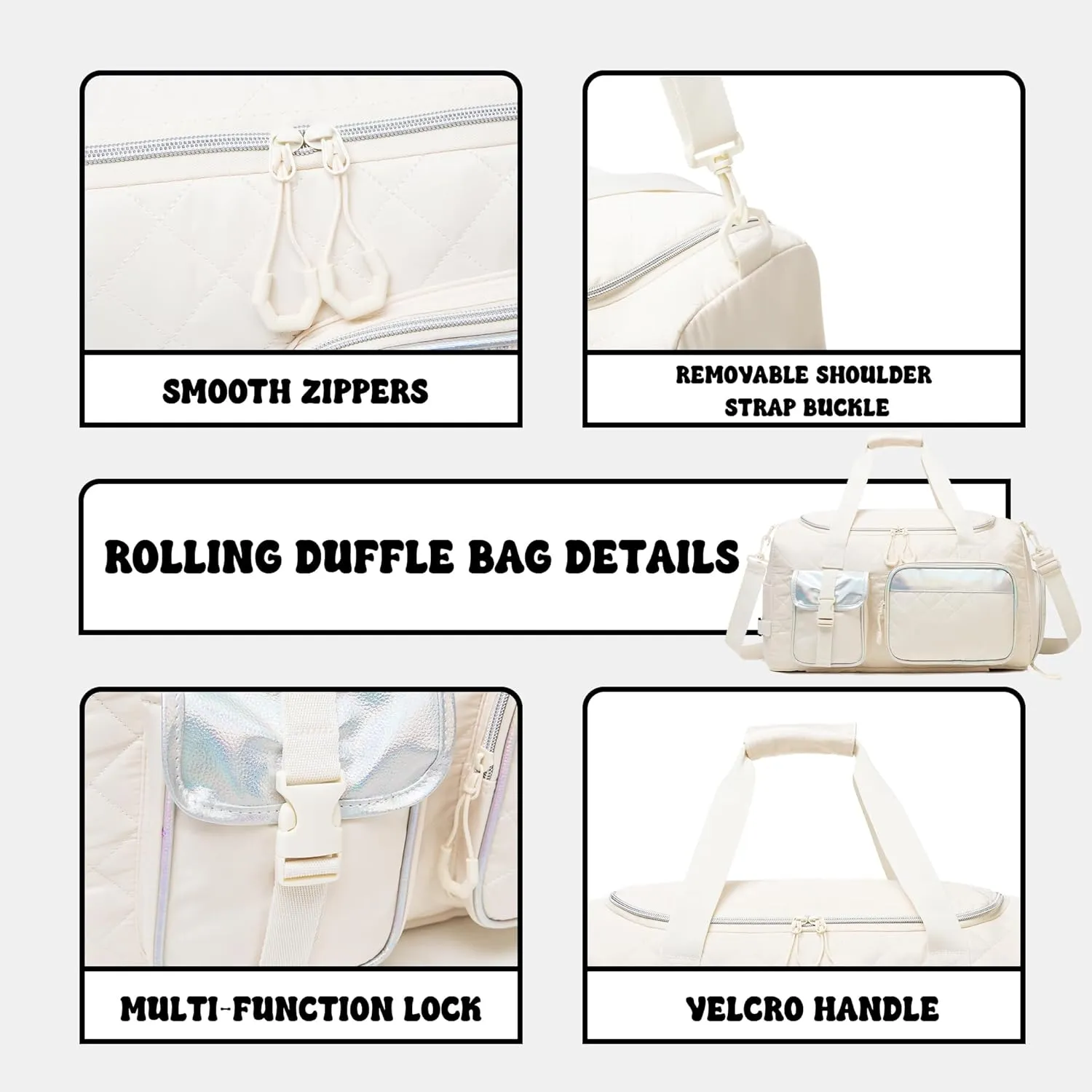 Duffle Bag for Travel Bag with Wheels for Women Weekender Bags for Women Travel with Makeup Bag Gym Bag Hospital Bag for Women with Toiletry Bag Dance Bag with Shoes Compartment