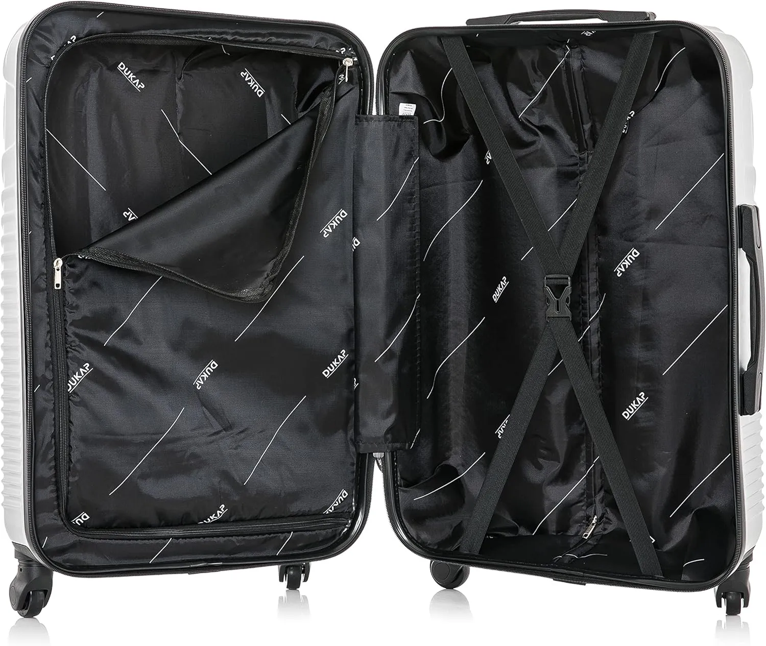 DUKAP INCEPTION Luggage with Spinner Wheels | Durable Lightweight Hardside Suitcase, Travel Bag with Handle and Trolley, 24-Inch Medium Checked Luggage | Silver