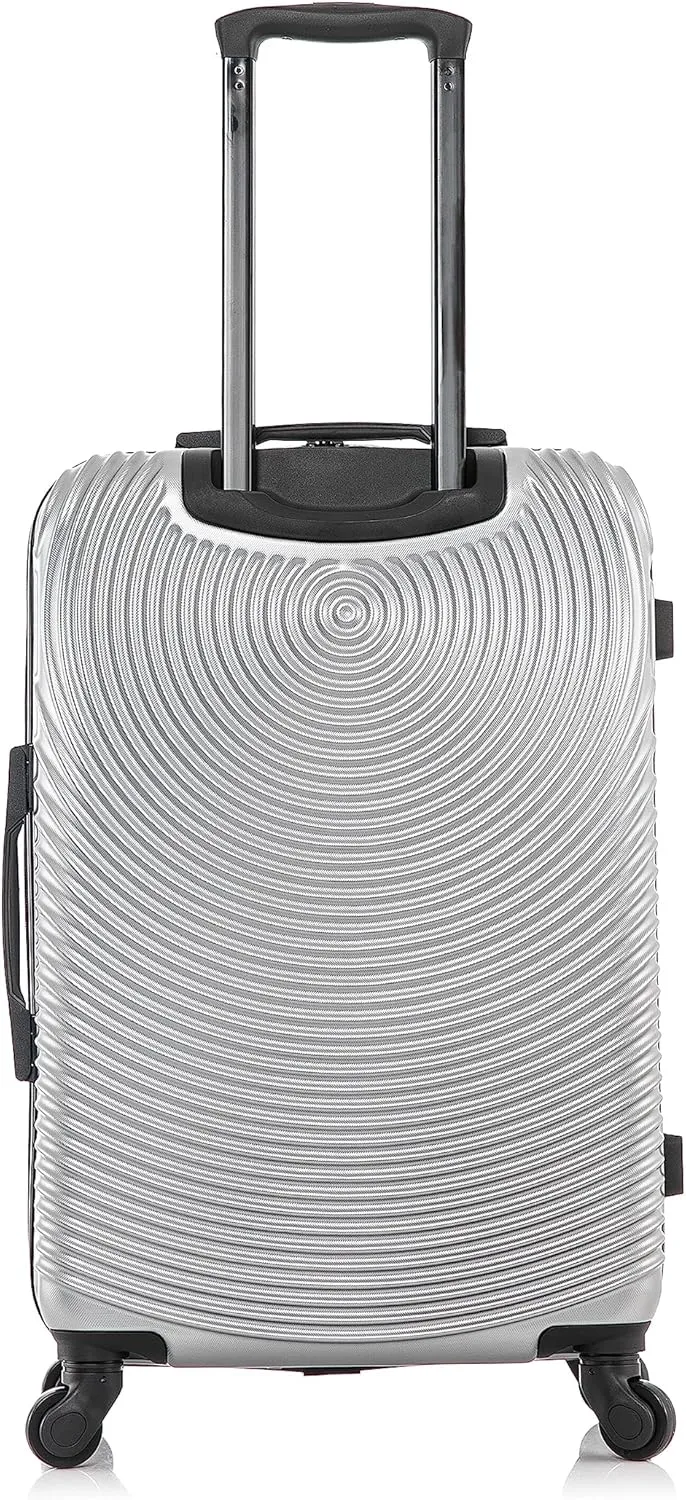 DUKAP INCEPTION Luggage with Spinner Wheels | Durable Lightweight Hardside Suitcase, Travel Bag with Handle and Trolley, 24-Inch Medium Checked Luggage | Silver