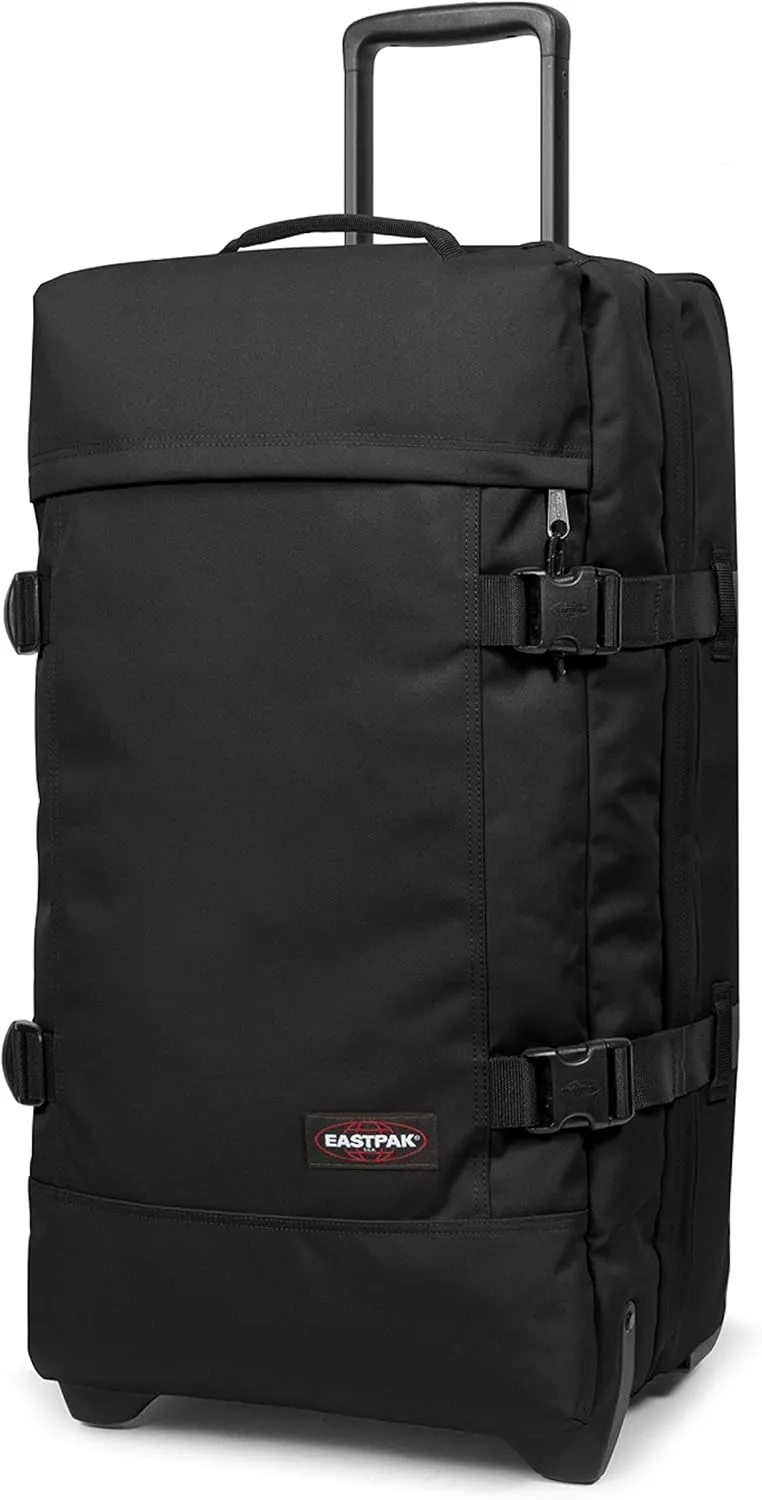 Eastpak Tranverz - Suitcase with Wheels - Rolling Luggage for Travel with TSA Lock, 2 Wheels, 2 Compartments, and Compression Straps - M, Black