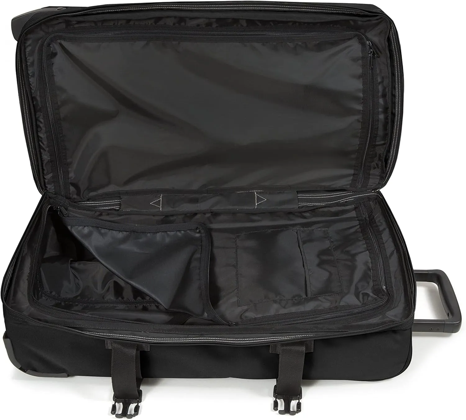 Eastpak Tranverz - Suitcase with Wheels - Rolling Luggage for Travel with TSA Lock, 2 Wheels, 2 Compartments, and Compression Straps - M, Black