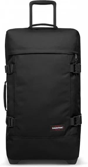 Eastpak Tranverz - Suitcase with Wheels - Rolling Luggage for Travel with TSA Lock, 2 Wheels, 2 Compartments, and Compression Straps - M, Black