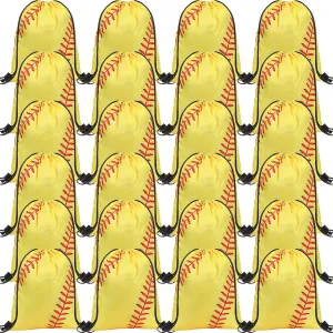 Eccliy 24 Pcs Softball Drawstring Bags - Sports Gym Goodie Favor Gift Sack Bags for Adults