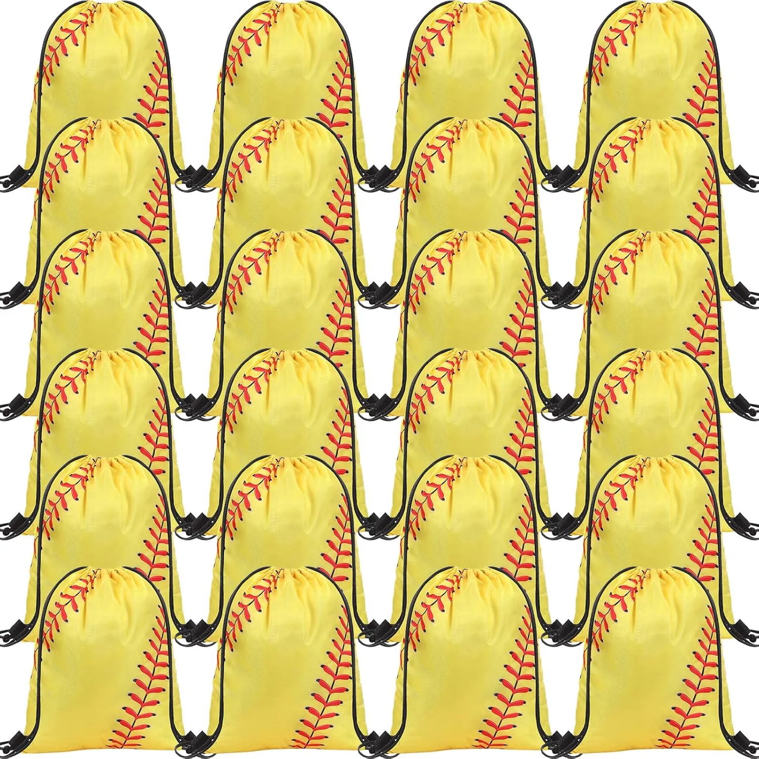 Eccliy 24 Pcs Softball Drawstring Bags - Sports Gym Goodie Favor Gift Sack Bags for Adults