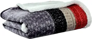 Eddie Bauer - Throw Blanket, Brushed Fleece Bedding with Sherpa Reverse, Soft & Cozy Home Decor for Bed or Couch (Fair Isle Dark Steel, 50" x 70")
