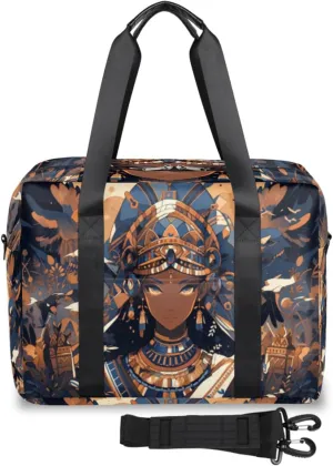 Egypt Ethnic Woman Crow Womens Travel Bags, Weekender Carry on for Women, Sports Gym Bag, Workout Duffel bag, Overnight Shoulder Bag