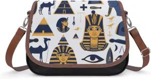 Egyptian Camels Pyramids Cute Crossbody Purses for Women Leather Shoulder Bag Adjustable Shoulder Strap Handbag