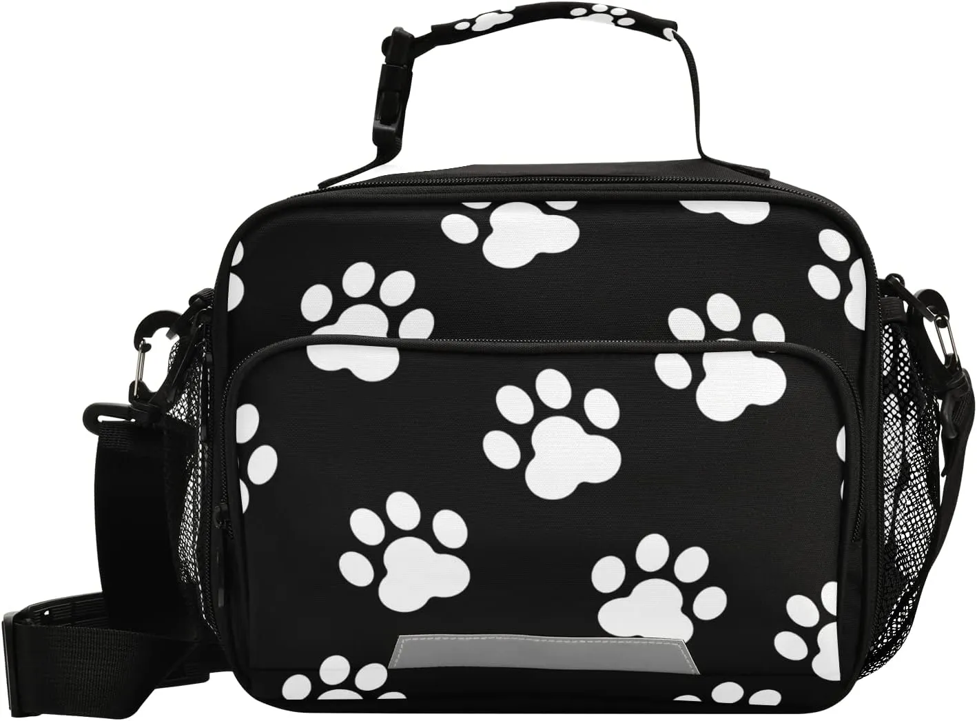 Eionryn Animal Paw Prints Silhouette Lunch Bags Lovely Dog Paw Prints Lunch Box Insulated Cooler Bag Reusable Tote Shoulder Bag for Outdoor Picnic Meal Office