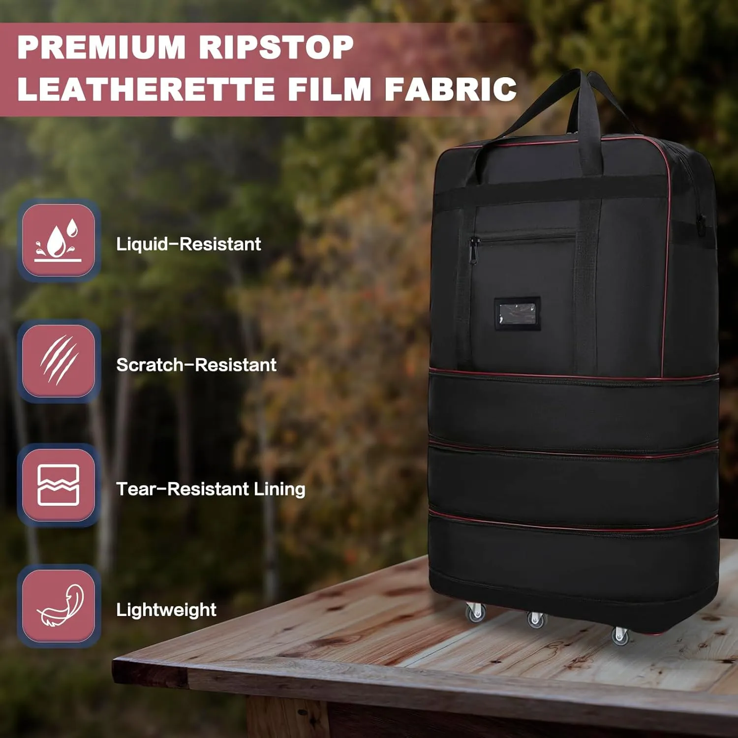 ELDA Expandable Foldable Suitcase Luggage with Universal Wheels Rolling Travel Bag Duffel Bag for Men Women Large Capacity Lightweight Luggages