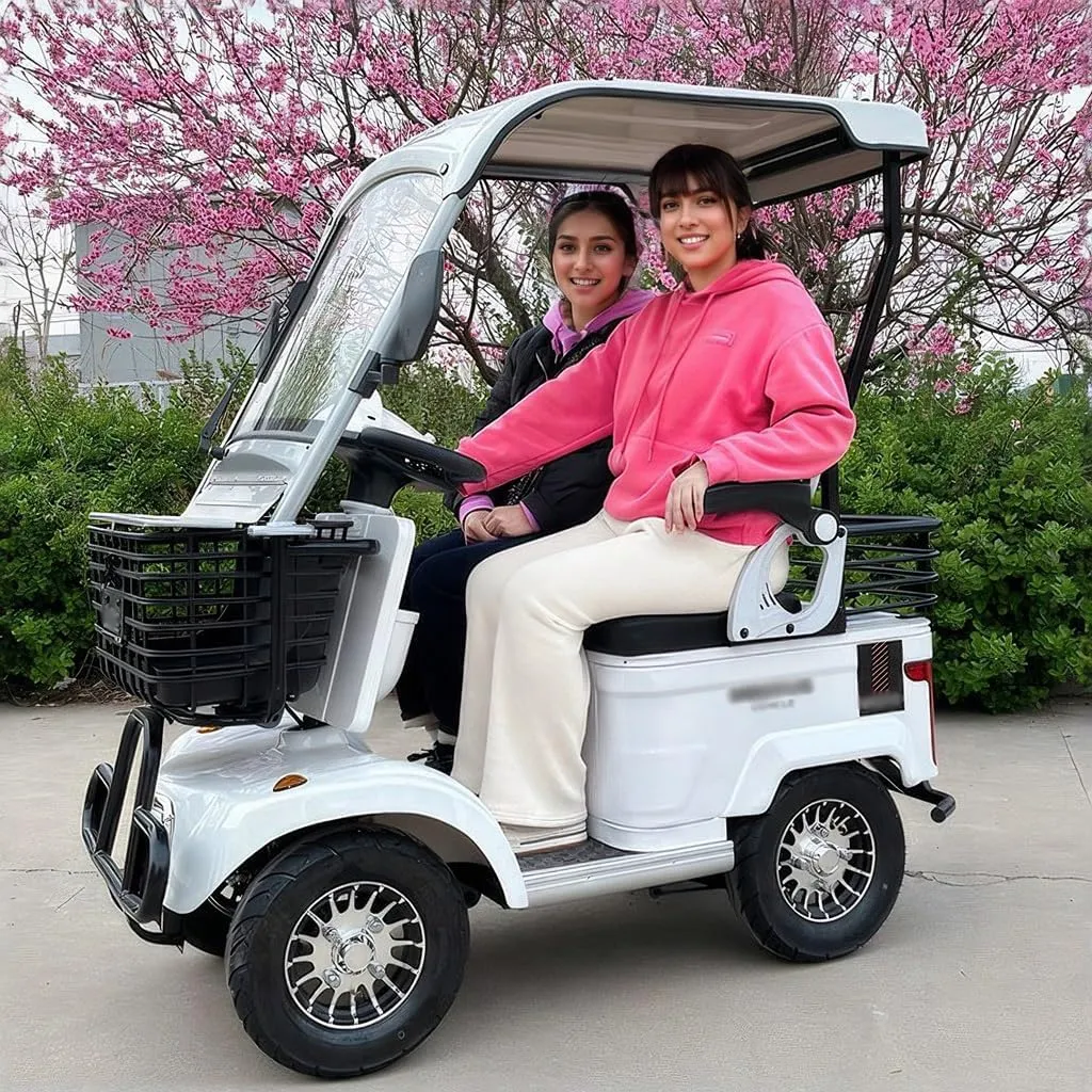 Electric Golf Cart Passenger Cruiser, with Extra Large Capacity Storage Trunk, 50-Mile Range, Suitable for Golf Hunting Scenic Spots Hotels Beaches Schools and Farms