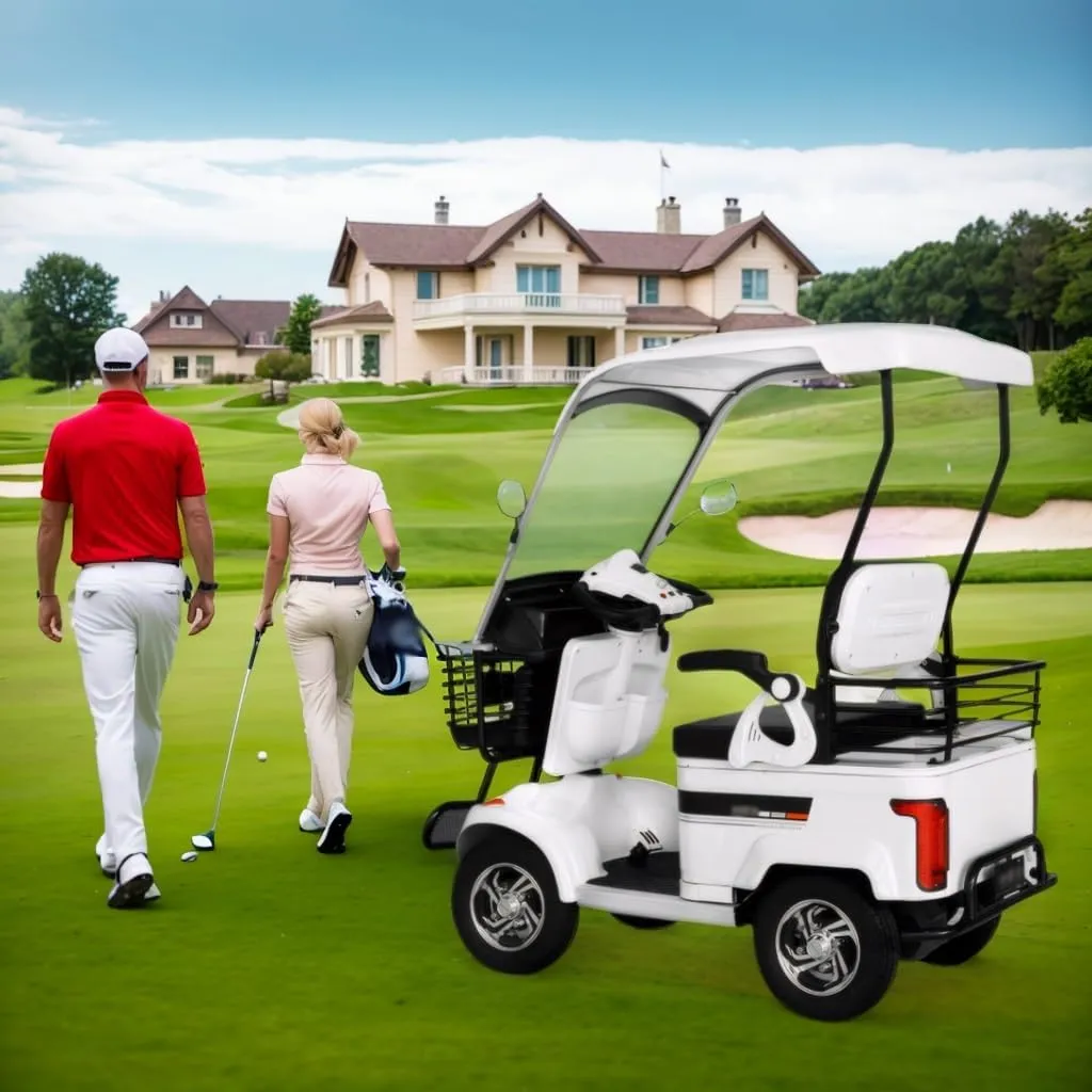 Electric Golf Cart Passenger Cruiser, with Extra Large Capacity Storage Trunk, 50-Mile Range, Suitable for Golf Hunting Scenic Spots Hotels Beaches Schools and Farms