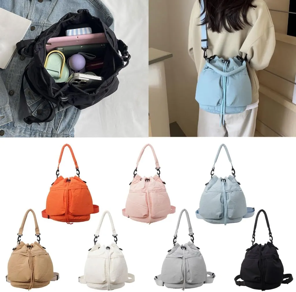 Elegant Backpack for Women Large Storage Fashion Shoulder Bag with Comfortable Drawstring Handbag Studnet Book Bags